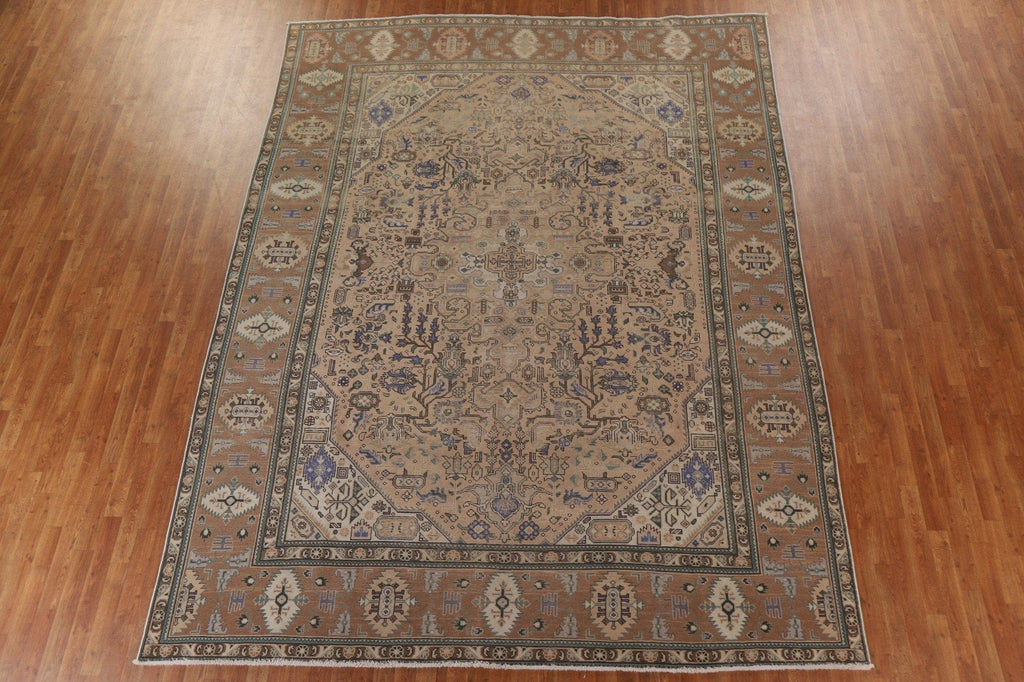 Distressed Tabriz Persian Area Rug 10x13