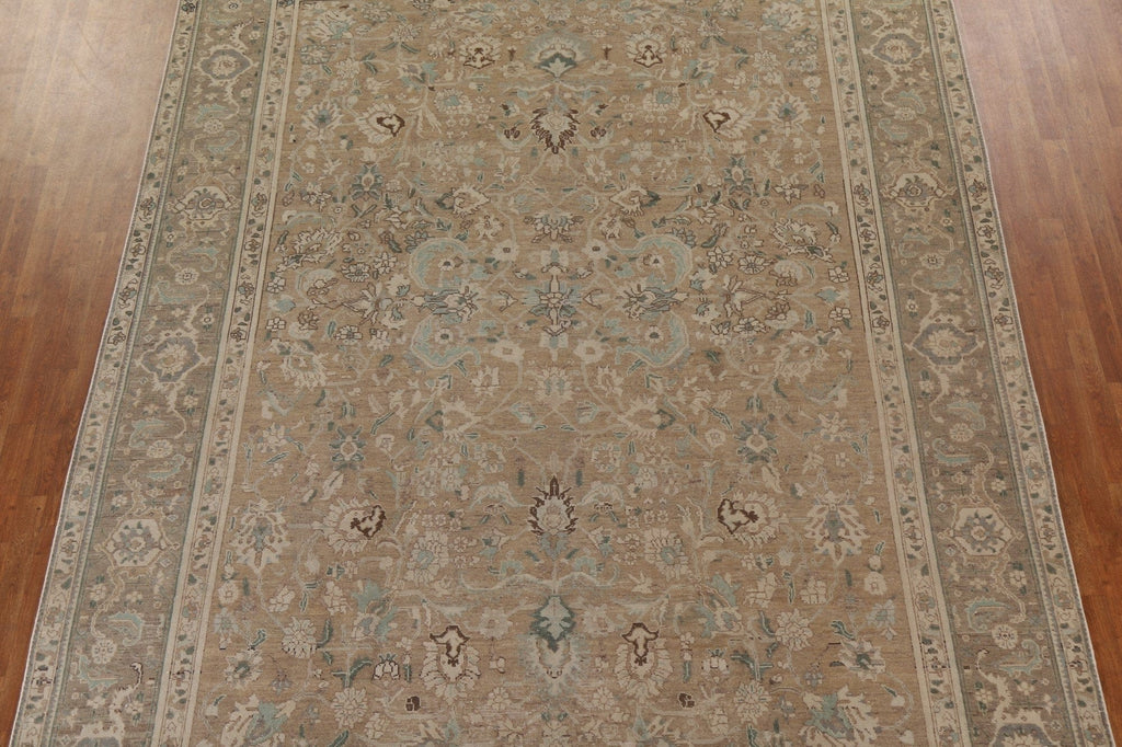 Distressed Floral Tabriz Persian Area Rug 10x13