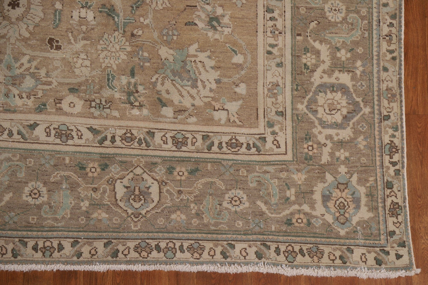 Distressed Floral Tabriz Persian Area Rug 10x13