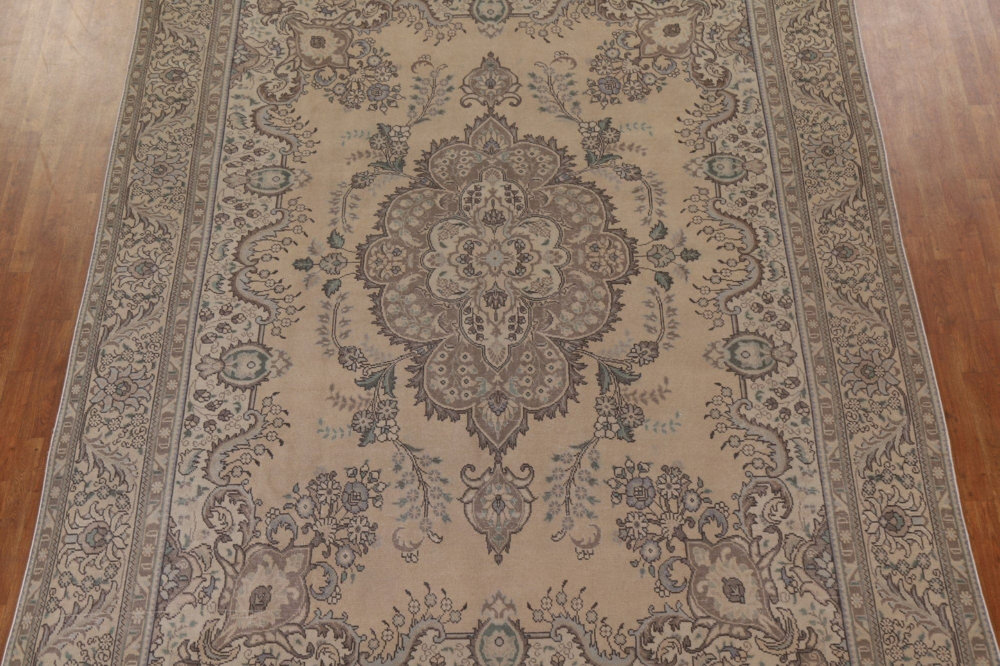 Distressed Wool Tabriz Persian Area Rug 9x13