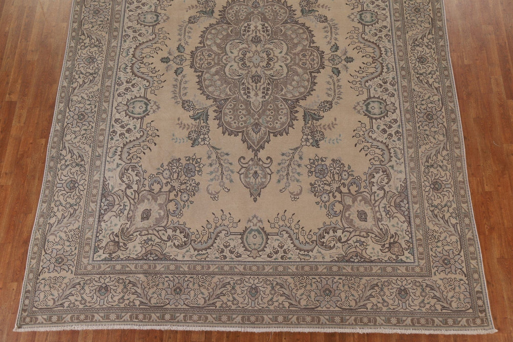 Distressed Wool Tabriz Persian Area Rug 9x13