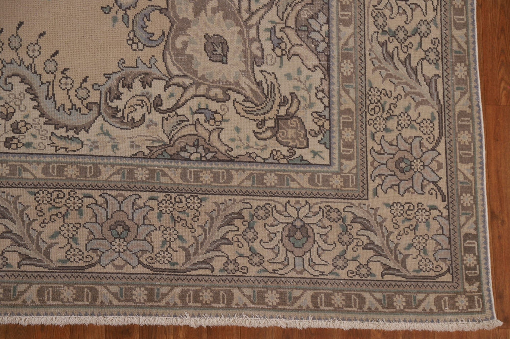 Distressed Wool Tabriz Persian Area Rug 9x13