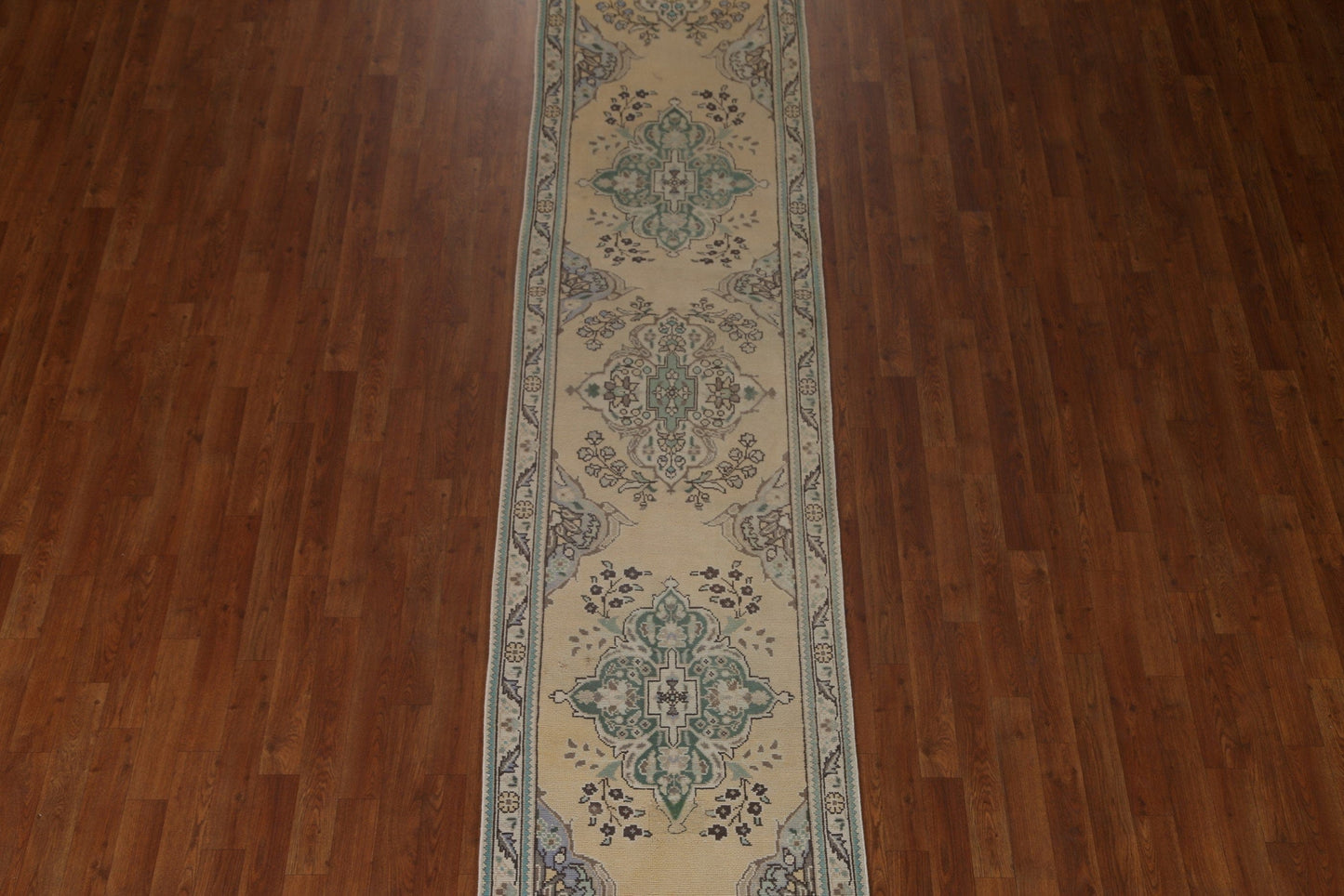 Distressed Tabriz Persian Runner Rug 3x11