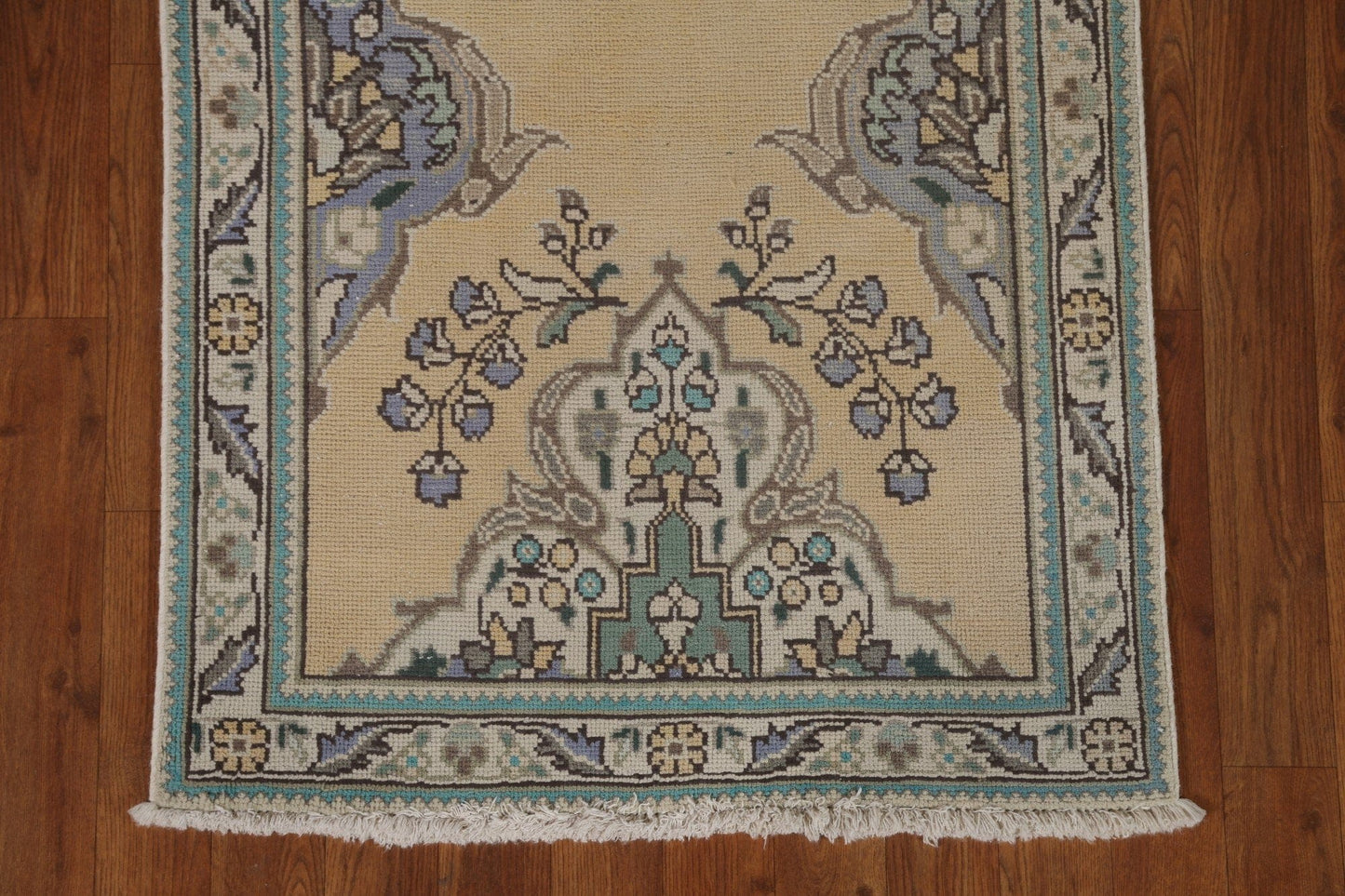 Distressed Tabriz Persian Runner Rug 3x11