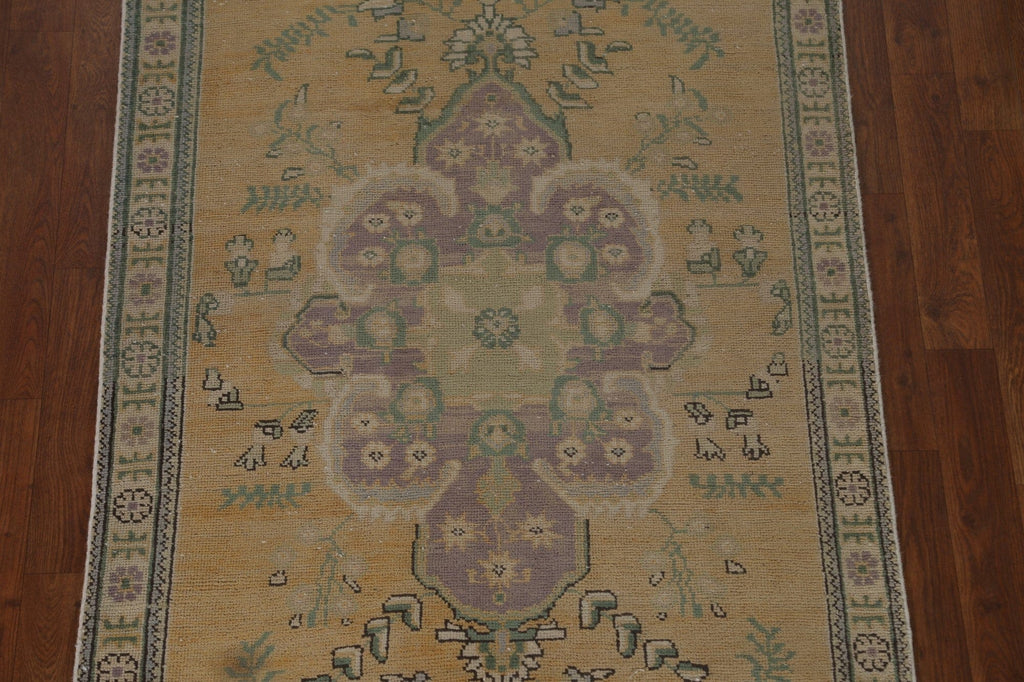 Distressed Tabriz Persian Runner Rug 3x13