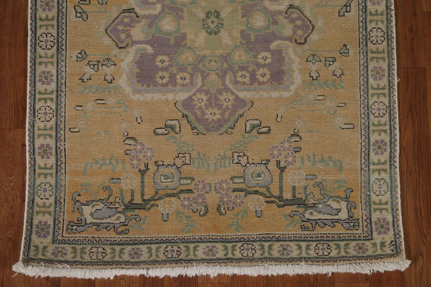 Distressed Tabriz Persian Runner Rug 3x13