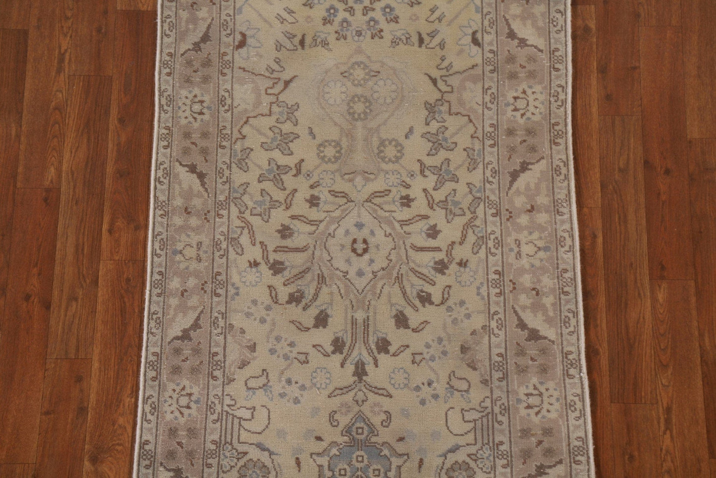 Distressed Tabriz Persian Runner Rug 3x16