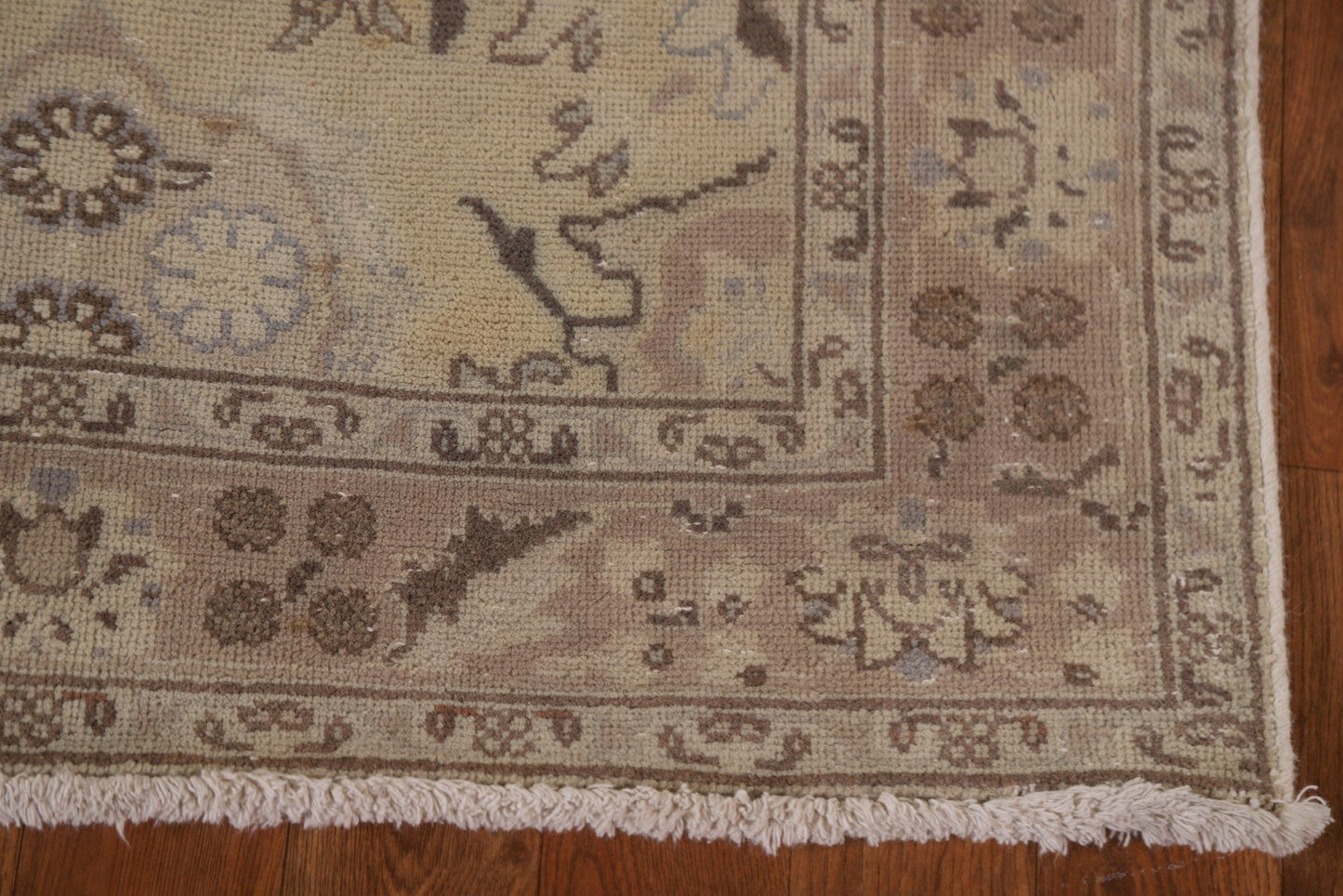 Distressed Tabriz Persian Runner Rug 3x16