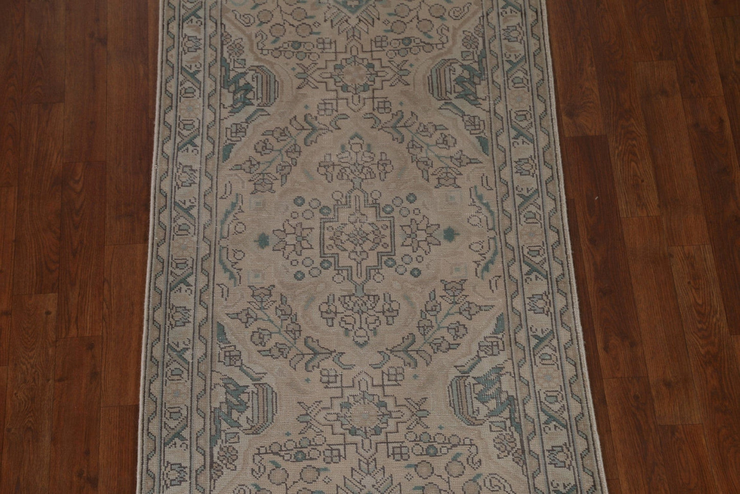 Distressed Vintage Tabriz Persian Runner Rug 3x11