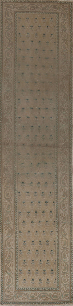 Distressed Tabriz Persian Runner Rug 2x12