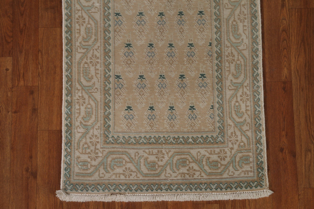 Distressed Tabriz Persian Runner Rug 2x12