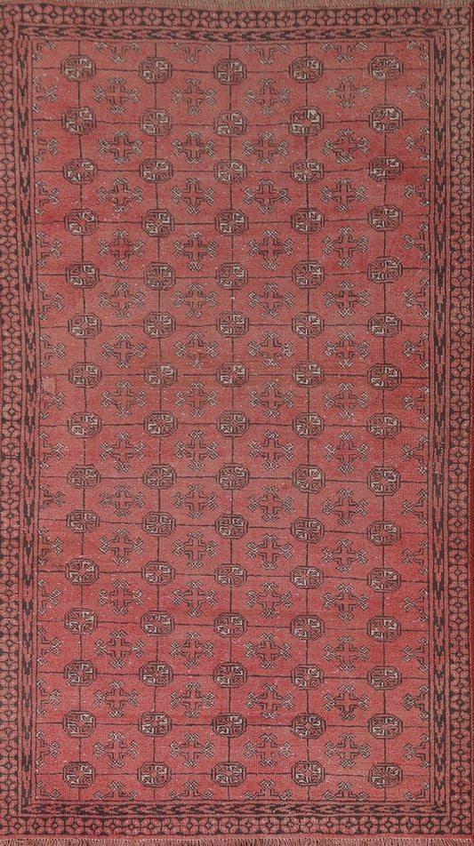 All-Over Pink Turkoman Persian Area Rug 4x7