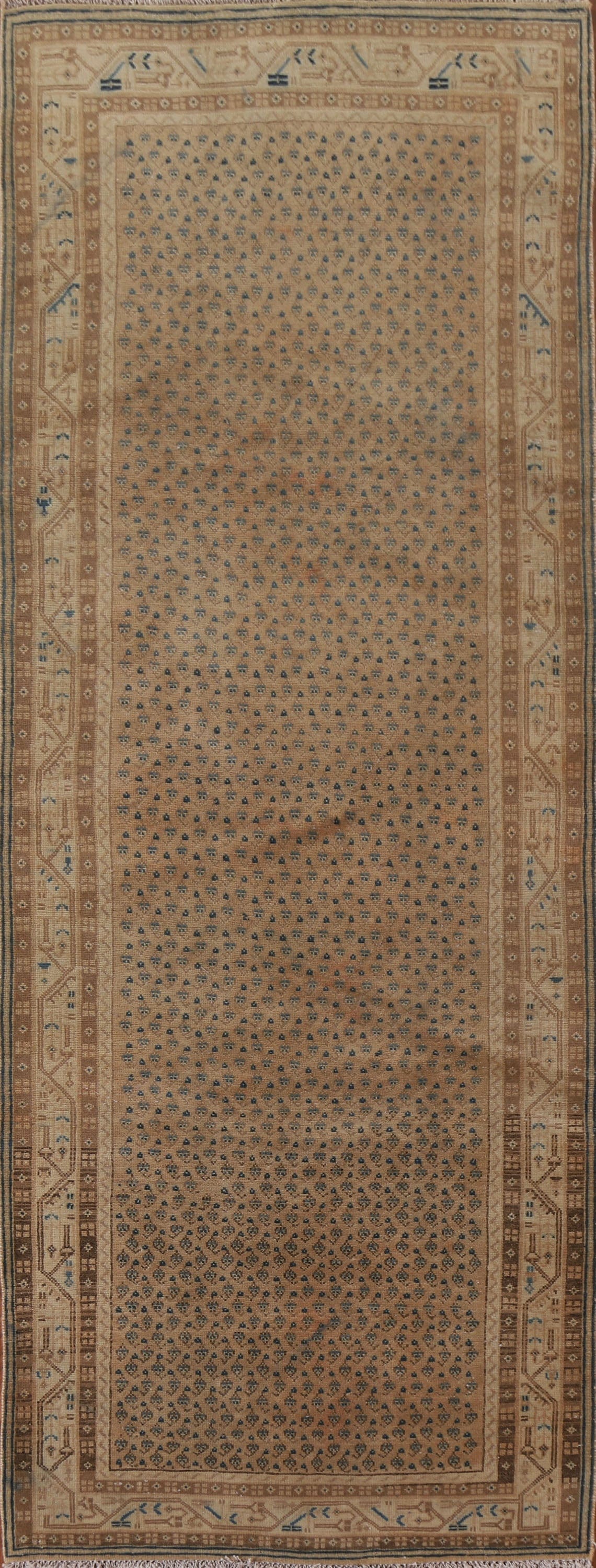 Boteh Distressed Botemir Persian Runner Rug 4x10