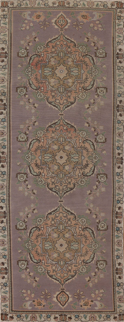 Light Purple Tabriz Persian Runner Rug 3x9