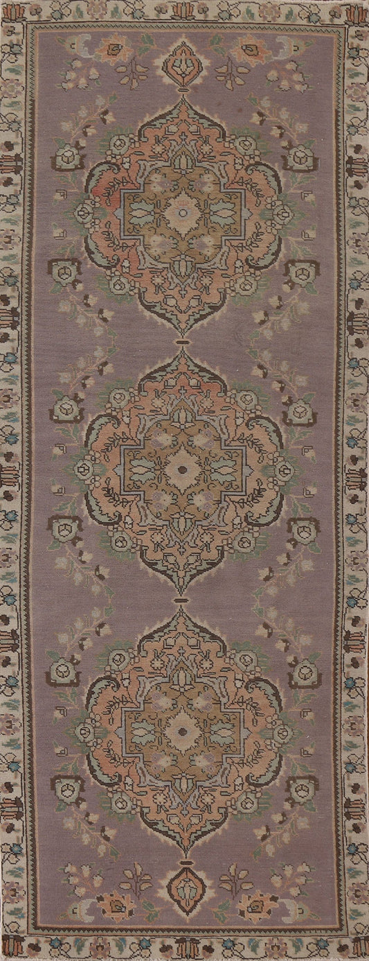 Light Purple Tabriz Persian Runner Rug 3x9