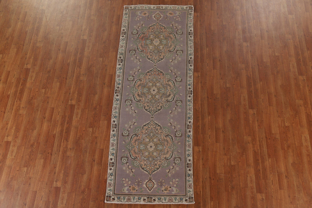 Light Purple Tabriz Persian Runner Rug 3x9