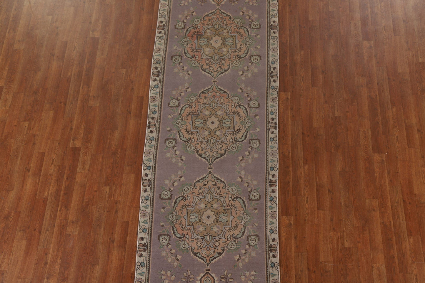 Light Purple Tabriz Persian Runner Rug 3x9