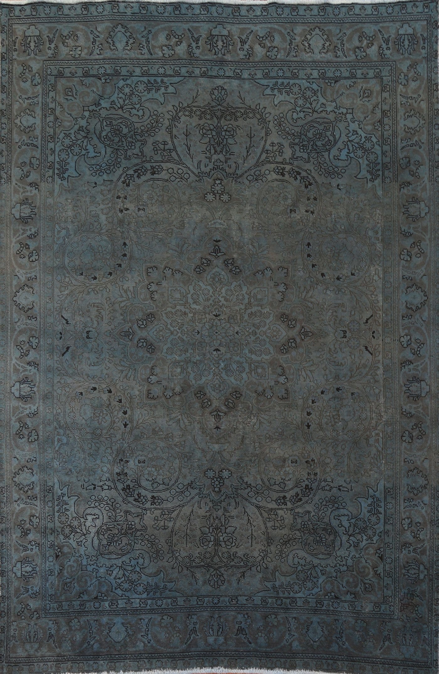 Distressed Over-Dyed Tabriz Persian Area Rug 8x11