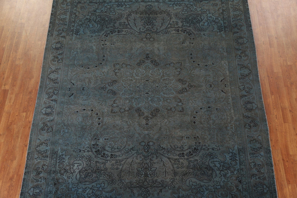 Distressed Over-Dyed Tabriz Persian Area Rug 8x11