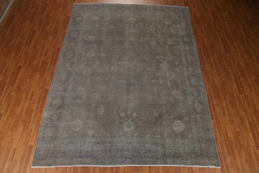 Distressed Over-Dyed Tabriz Persian Area Rug 9x12