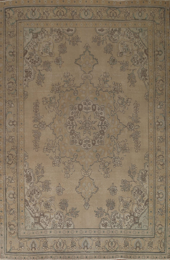 Vintage Distressed Tabriz Persian Area Rug 10x12