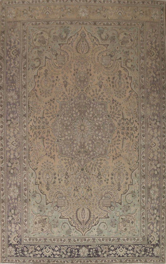 Distressed Wool Tabriz Persian Area Rug 8x12