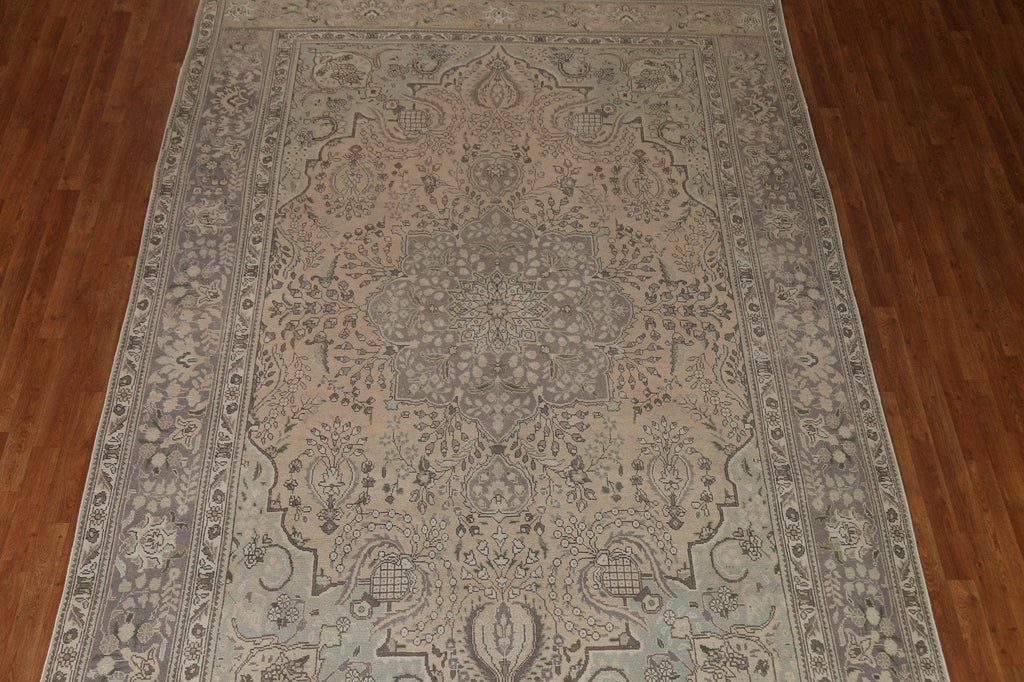 Distressed Wool Tabriz Persian Area Rug 8x12