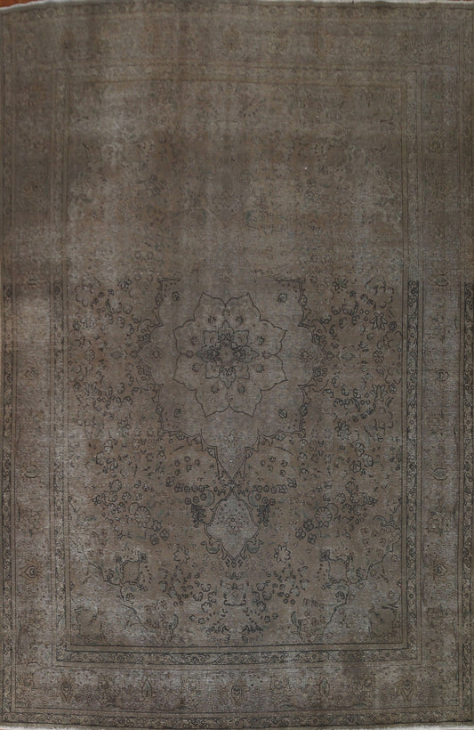 Distressed Over-Dyed Tabriz Persian Area Rug 10x13