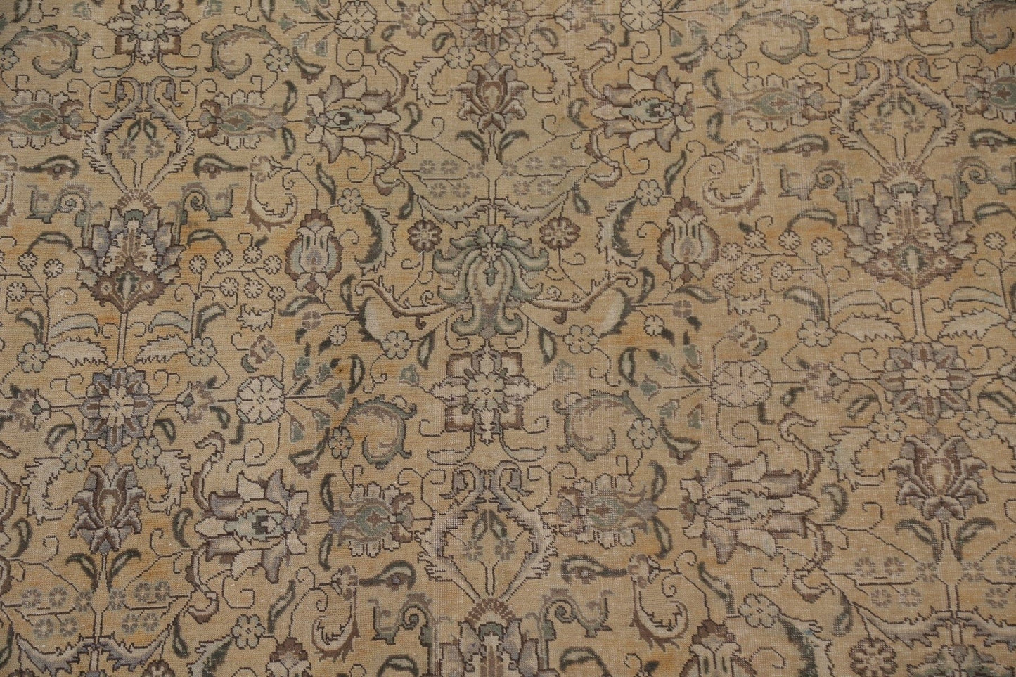 Distressed Floral Tabriz Persian Area Rug 10x13