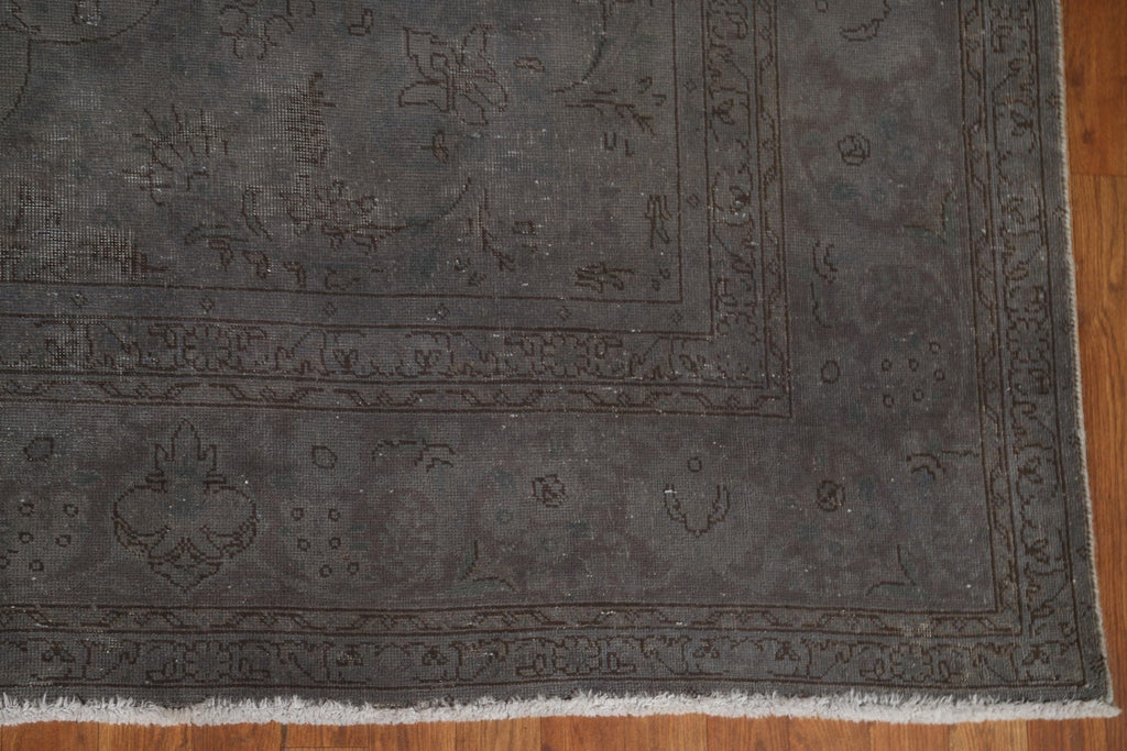 Distressed Over-Dyed Tabriz Persian Area Rug 10x13