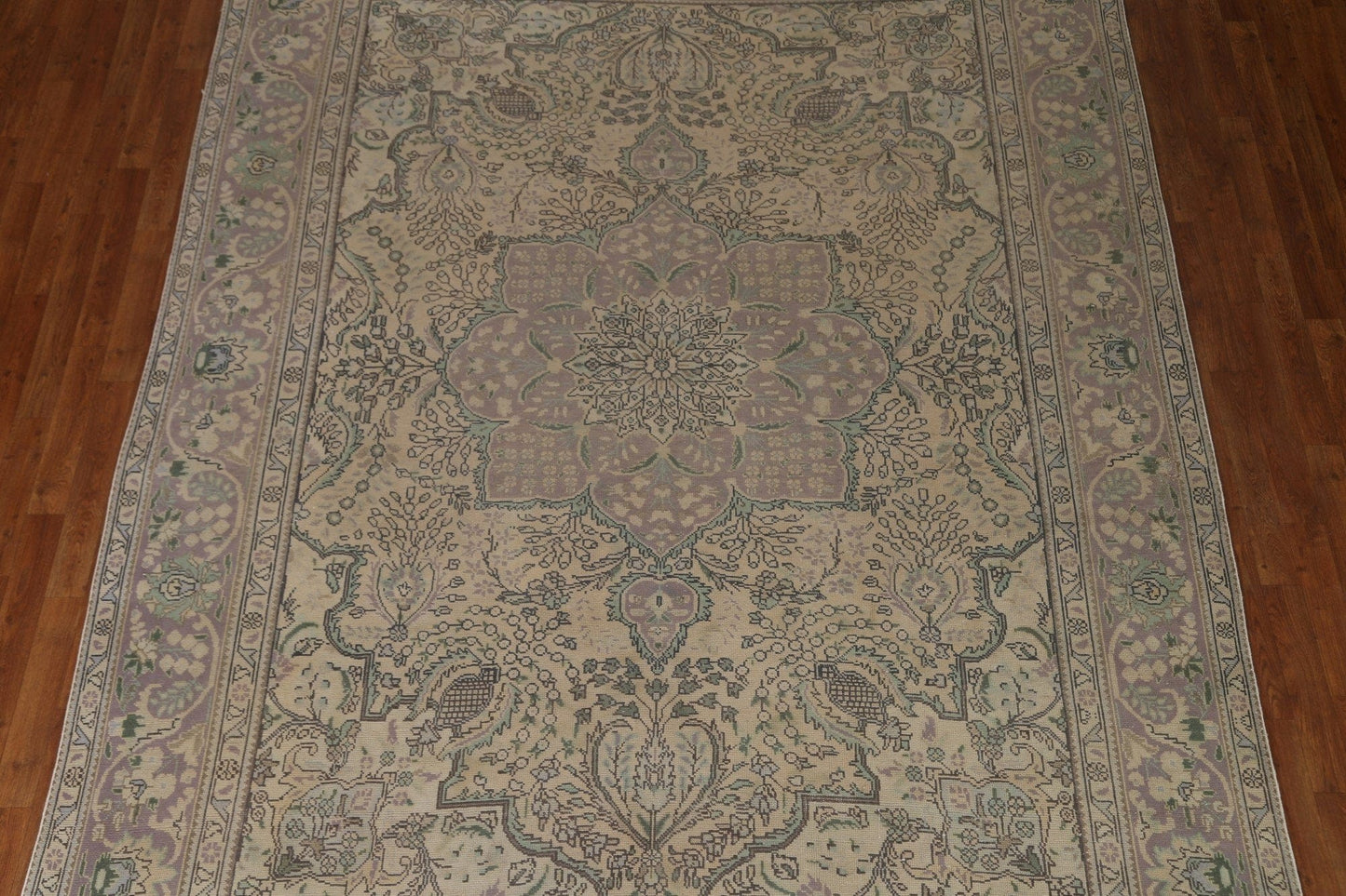 Distressed Floral Tabriz Persian Area Rug 8x11