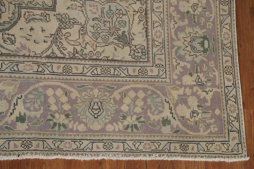 Distressed Floral Tabriz Persian Area Rug 8x11