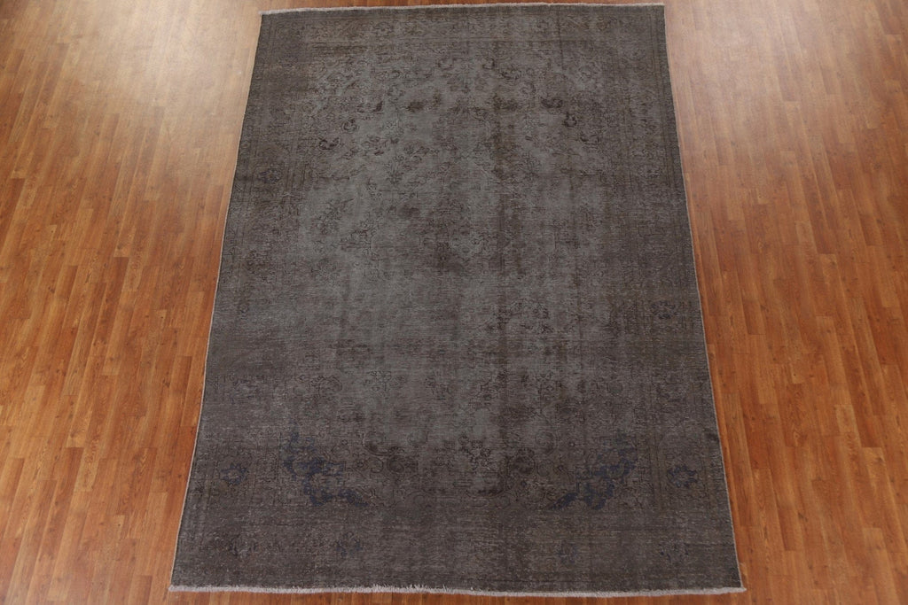 Distressed Over-Dyed Tabriz Persian Area Rug 8x11