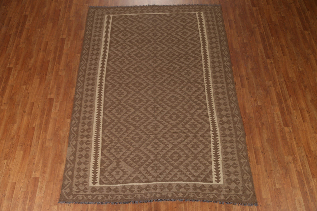 Brown Kilim Oriental Area Rug 7x9