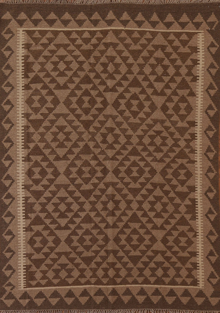 Brown Kilim Tribal Area Rug 5x6