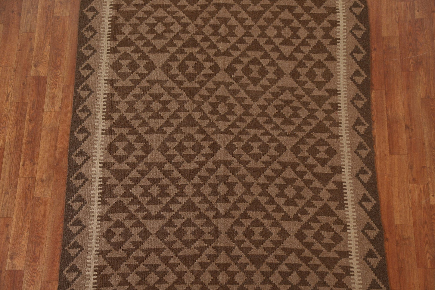 Brown Kilim Tribal Area Rug 5x6