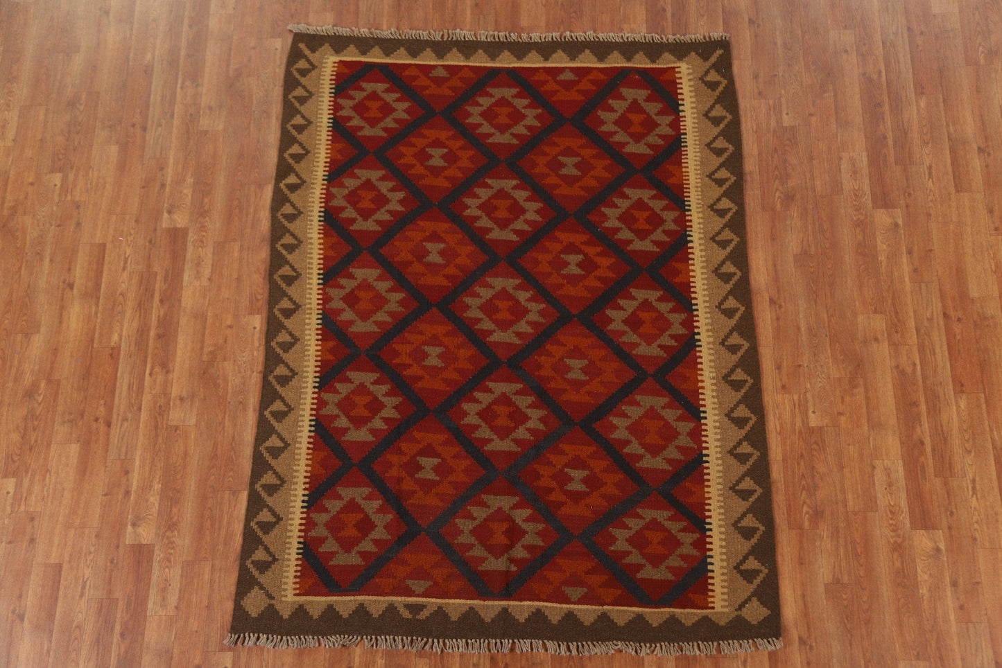 Wool Kilim Tribal Area Rug 5x6