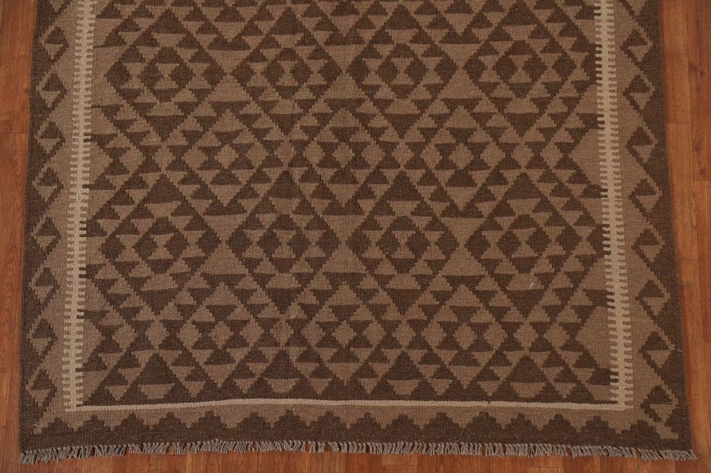 Geometric Kilim Wool Area Rug 5x7