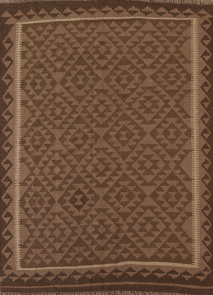 Brown Kilim Tribal Area Rug 5x6