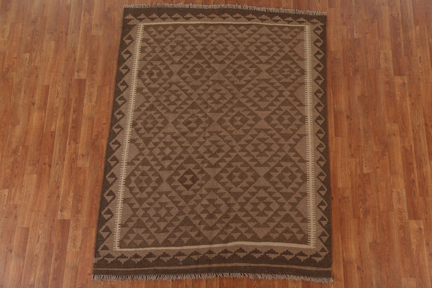 Brown Kilim Tribal Area Rug 5x6