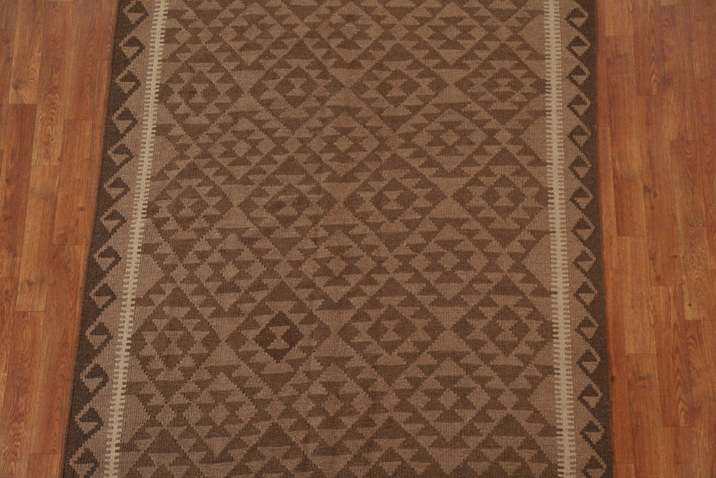 Brown Kilim Tribal Area Rug 5x6