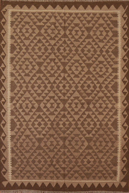 Brown Kilim Tribal Area Rug 5x7