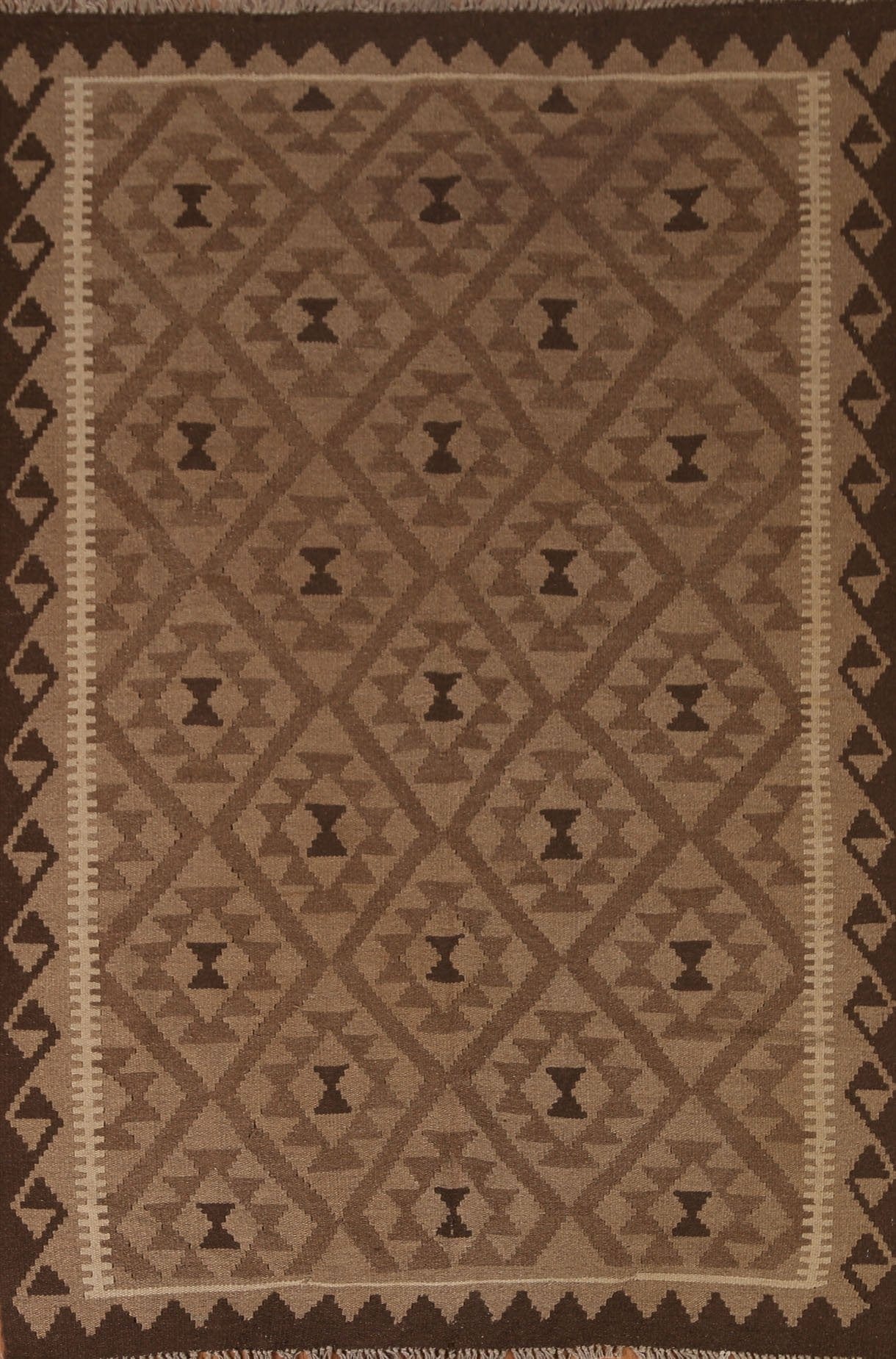 Brown Kilim Oriental Area Rug 5x7