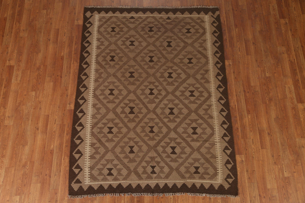 Brown Kilim Oriental Area Rug 5x7