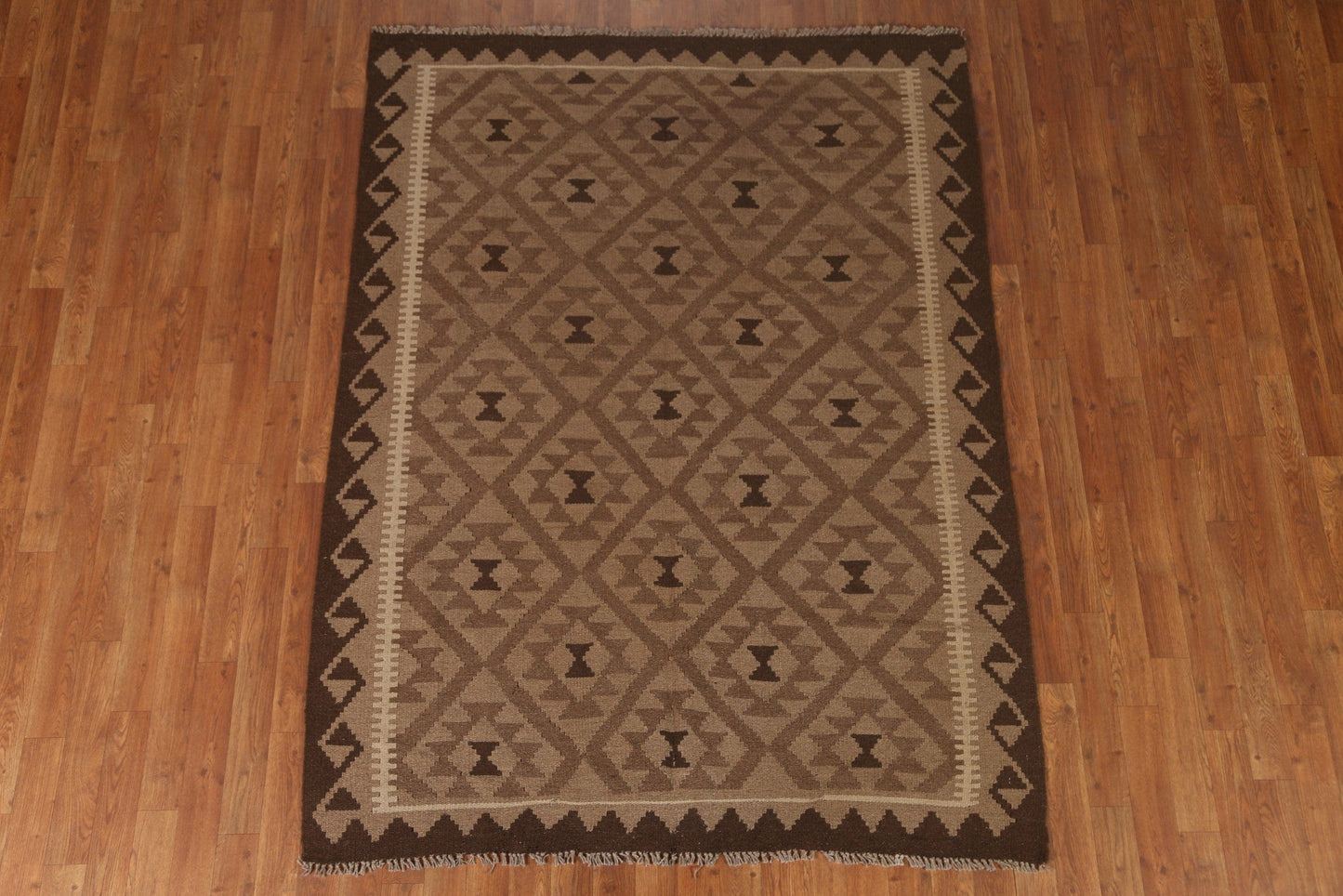 Brown Kilim Oriental Area Rug 5x7