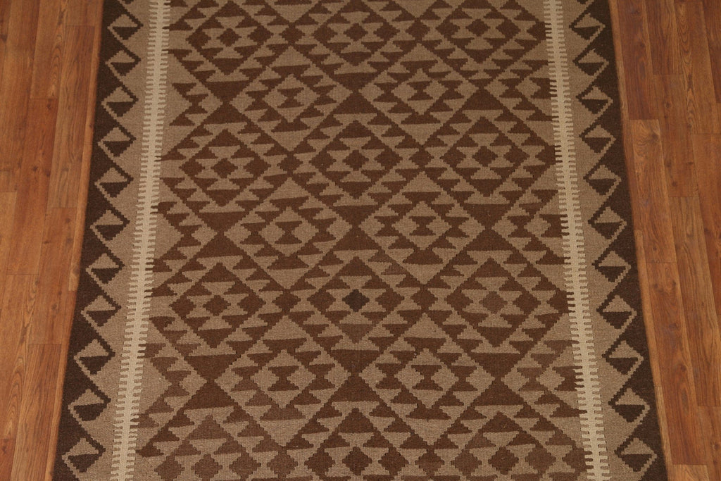 Brown Kilim Tribal Area Rug 5x7