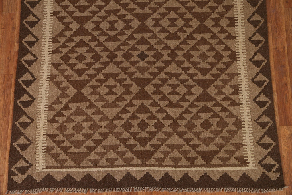 Brown Kilim Tribal Area Rug 5x7