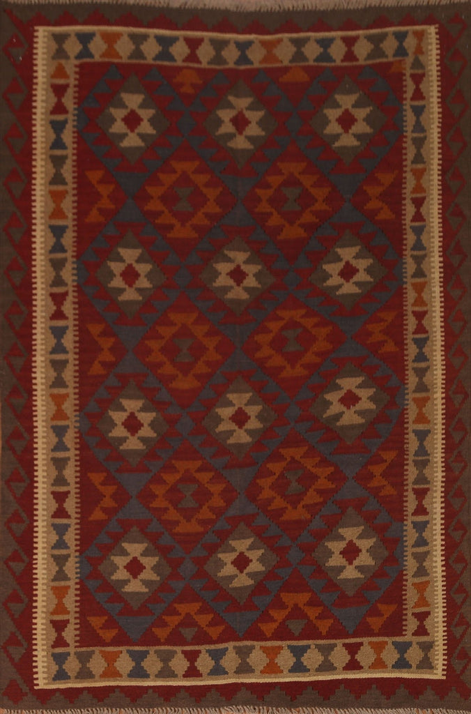 Hand-Woven Kilim Tribal Area Rug 5x7