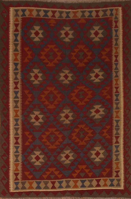 Hand-Woven Kilim Tribal Area Rug 5x7