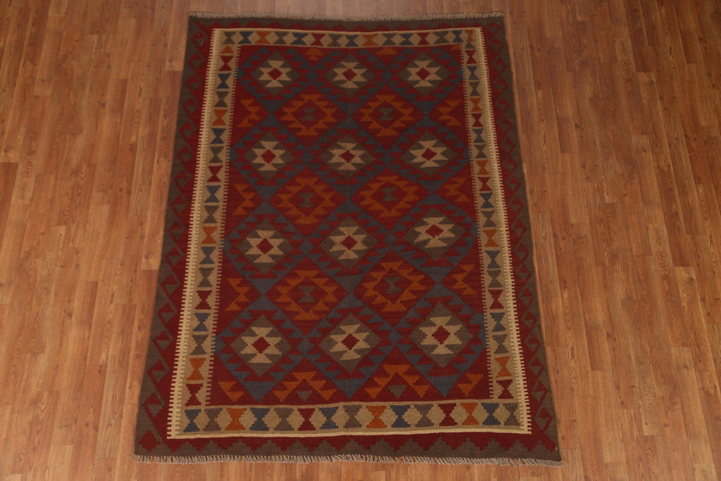 Hand-Woven Kilim Tribal Area Rug 5x7